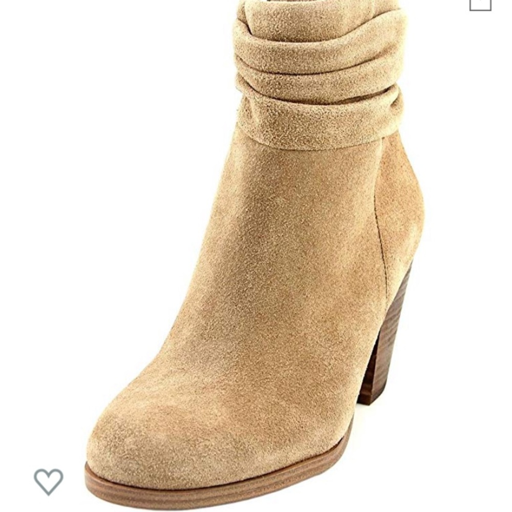 Tan suede ankle bootie